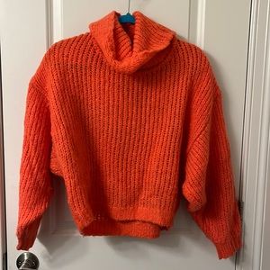 Chunky turtleneck knit sweater